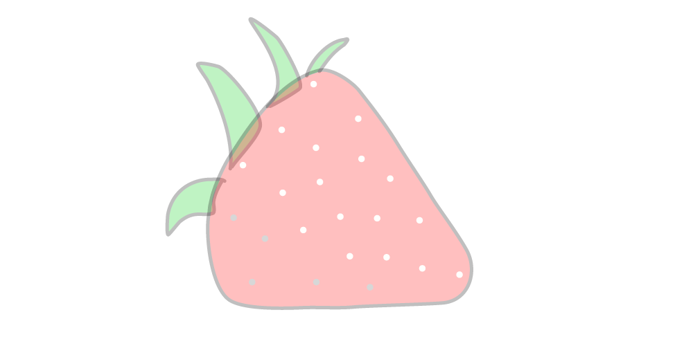 dessiner une fraise en vectoriel pour un SVG de moins de 10K