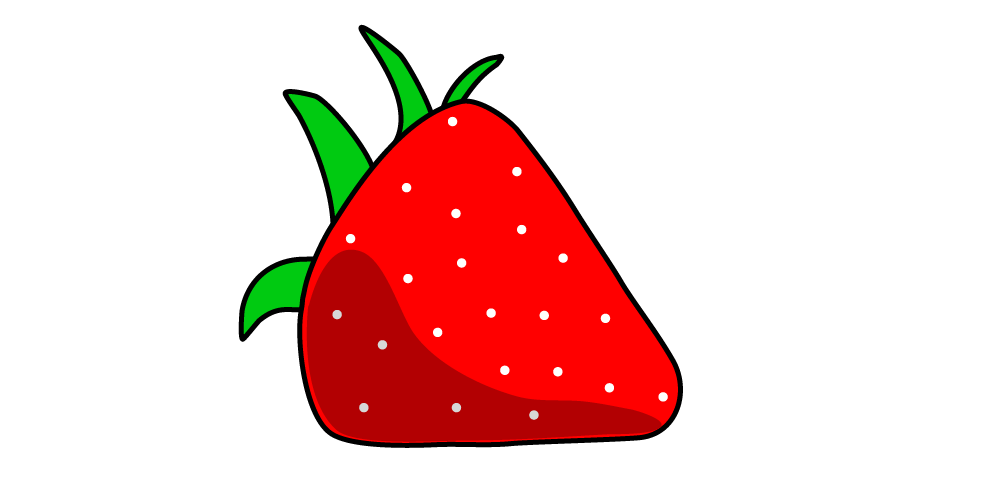 dessiner une fraise en vectoriel pour un SVG de moins de 10K